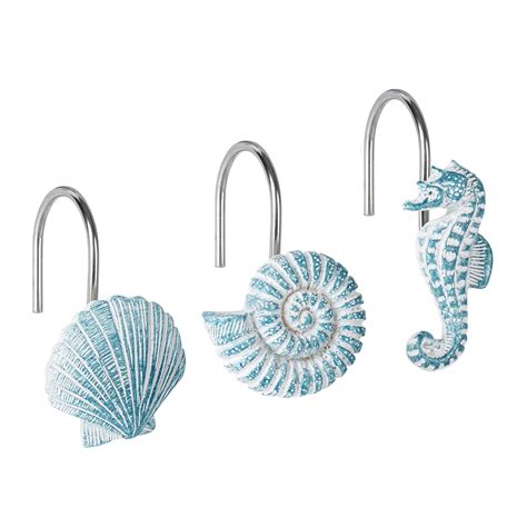 beach shower curtain hooks